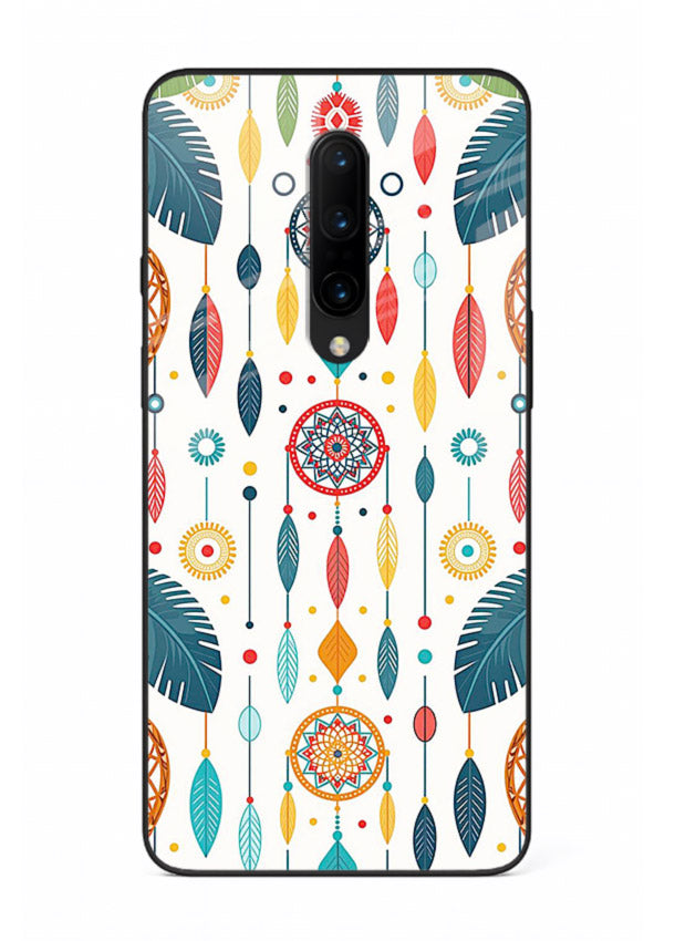 Color Feather Boho pastel feather pattern OnePlus 7 Pro glass back cover