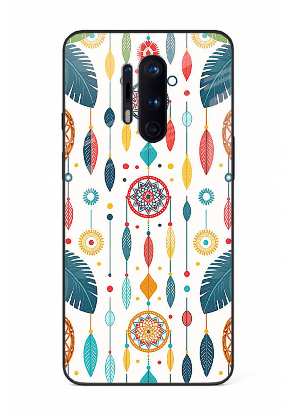 Color Feather Boho pastel feather pattern OnePlus 8 Pro glass back cover
