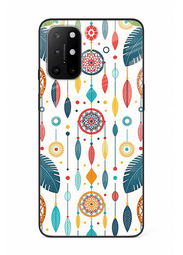 Color Feather Boho pastel feather pattern OnePlus 8T glass back cover