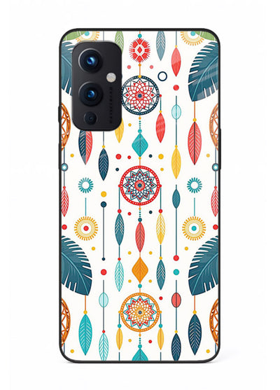 Color Feather Boho pastel feather pattern OnePlus 9 Pro glass back cover
