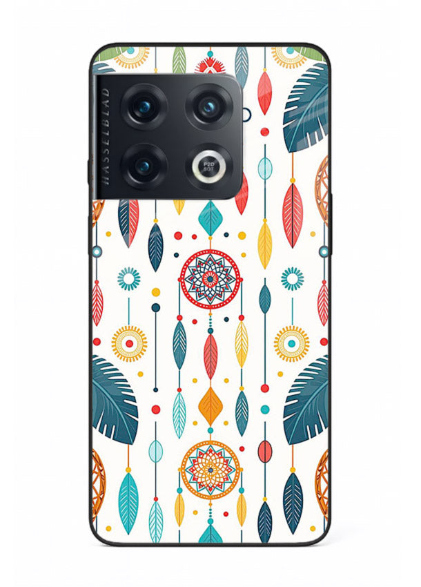 Color Feather Boho pastel feather pattern OnePlus 10 Pro glass back cover