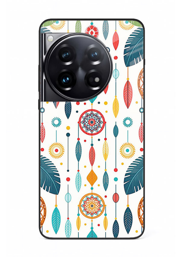 Color Feather Boho pastel feather pattern OnePlus 12 glass back cover