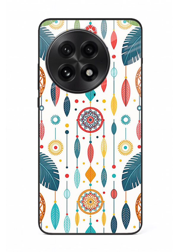 Color Feather Boho pastel feather pattern OnePlus 13R glass back cover