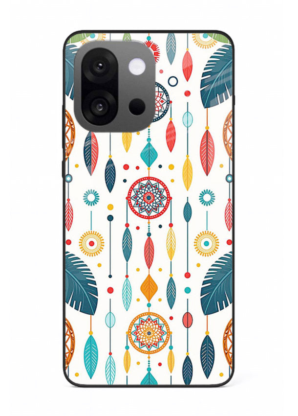 Color Feather Boho pastel feather pattern OnePlus 13s glass back cover