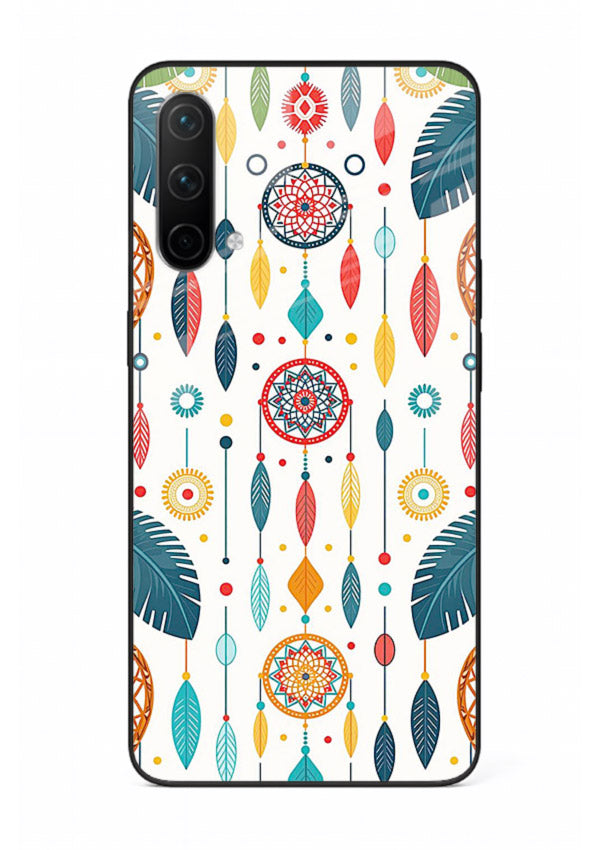 Color Feather Boho pastel feather pattern OnePlus Nord CE 5G glass back cover