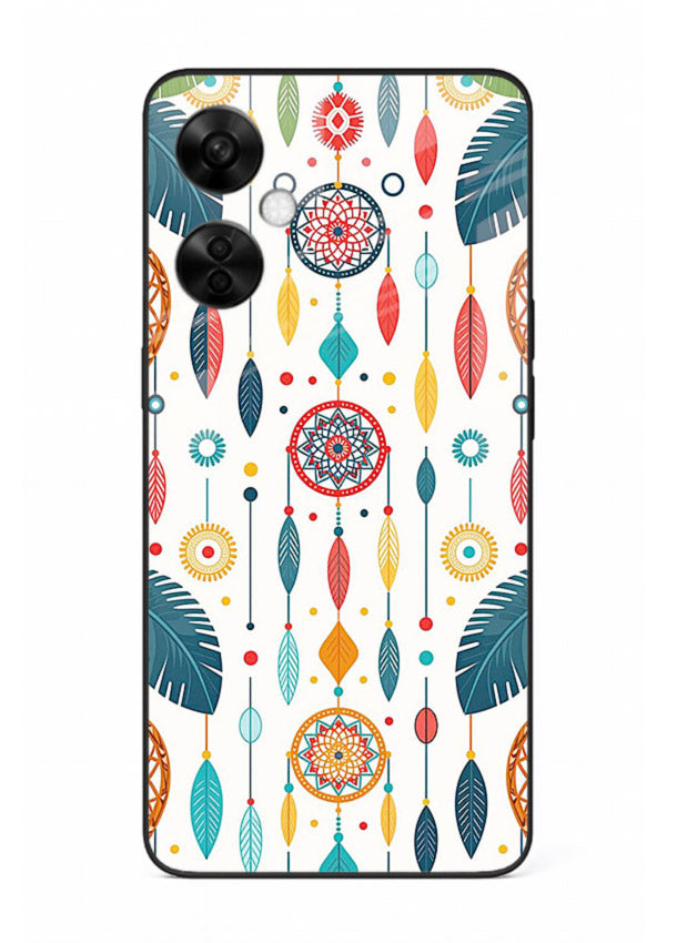 Color Feather Boho pastel feather pattern OnePlus Nord CE3 Lite glass back cover