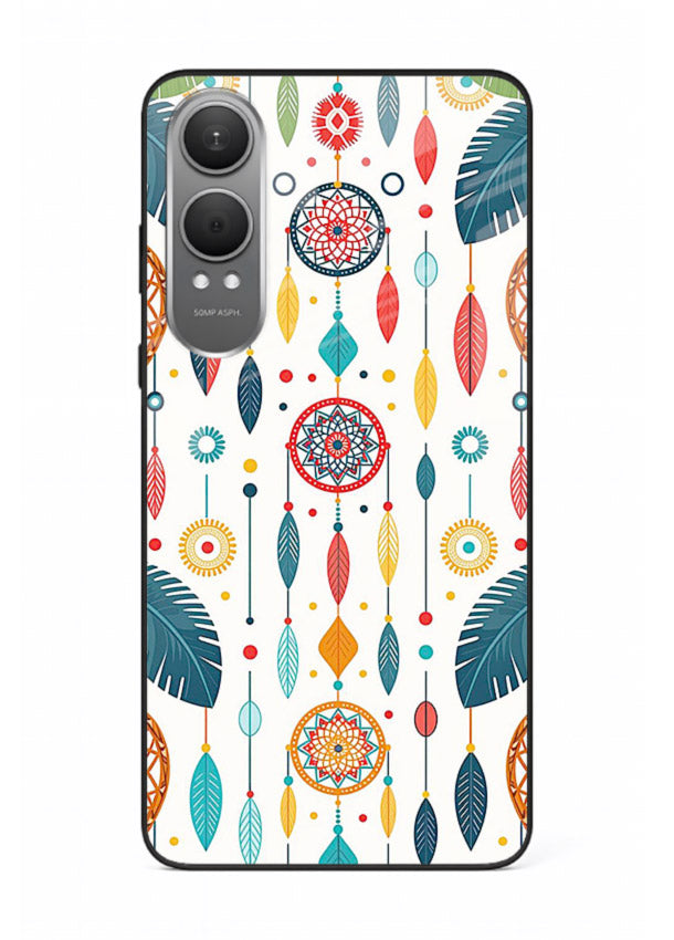 Color Feather Boho pastel feather pattern OnePlus Nord CE4 Lite glass back cover