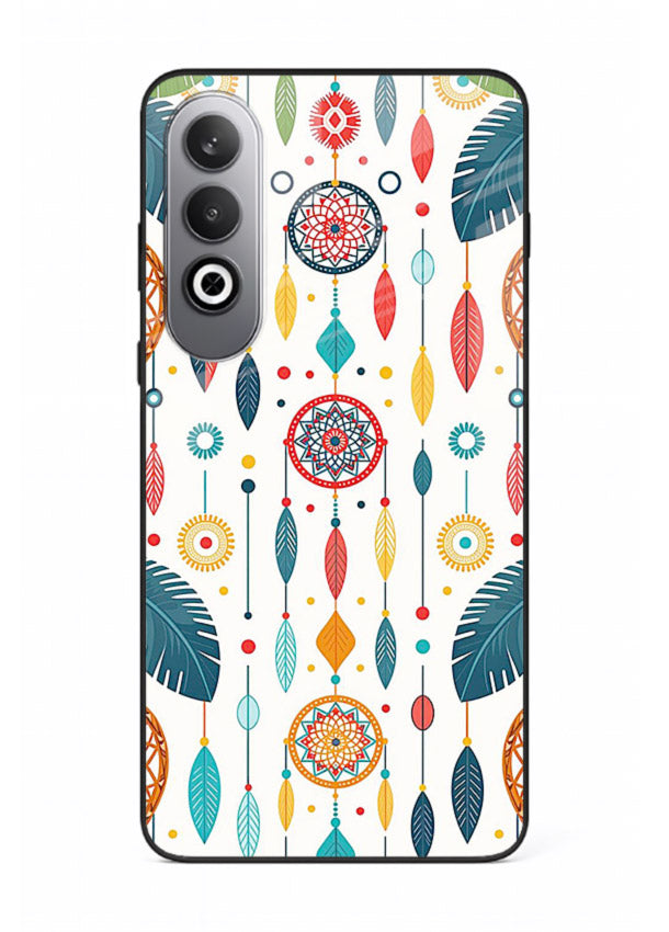 Color Feather Boho pastel feather pattern OnePlus Nord CE4 glass back cover