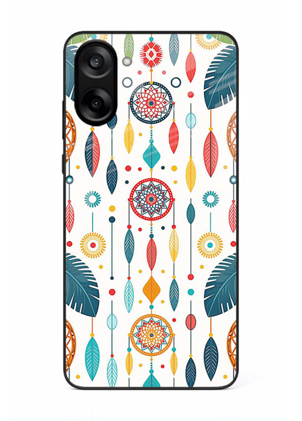 Color Feather Boho pastel feather pattern OnePlus Nord CE5 glass back cover