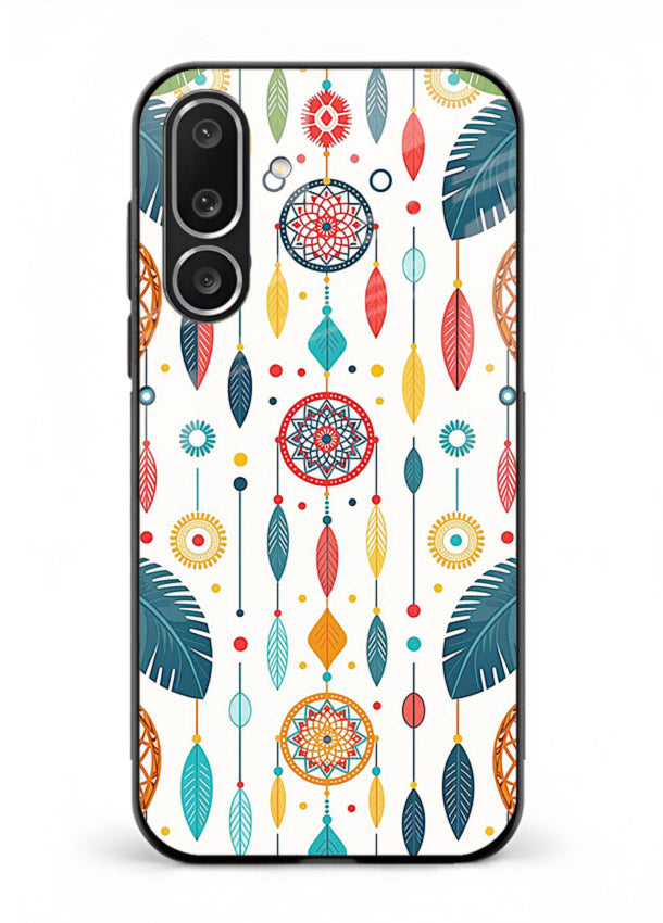 Color Feather Boho pastel feather pattern Samsung M36 5G glass back cover