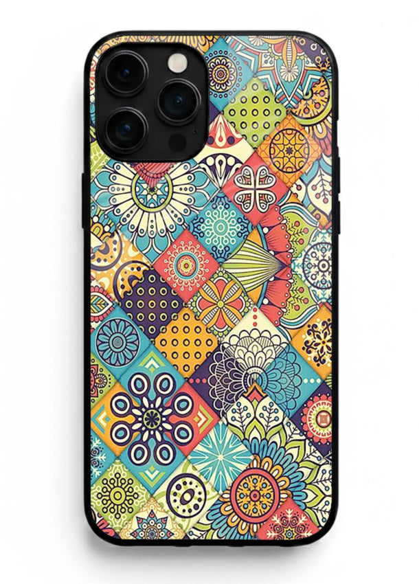 Color Patch Medley colorful patch pattern iphone 14 pro glass back cover