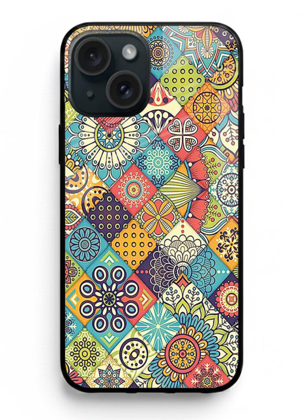Color Patch Medley colorful patch pattern iphone 13 glass back cover