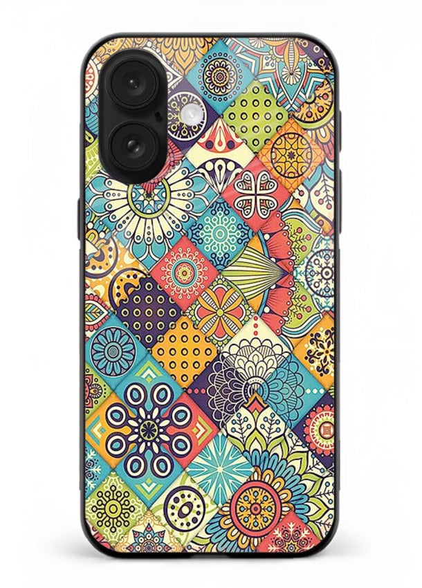 Color Patch Medley colorful patch pattern iphone 18 glass back cover