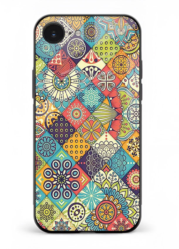 Color Patch Medley colorful patch pattern iphone 16e glass back cover