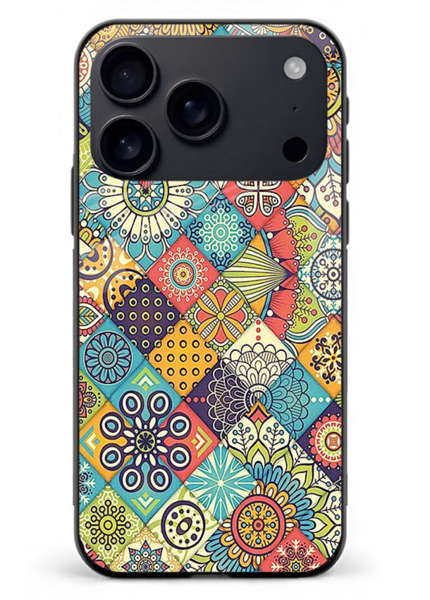 Color Patch Medley colorful patch pattern iphone 18 pro glass back cover