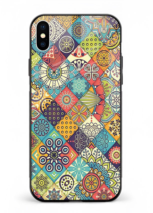 Color Patch Medley colorful patch pattern iphone xs max glass back cover