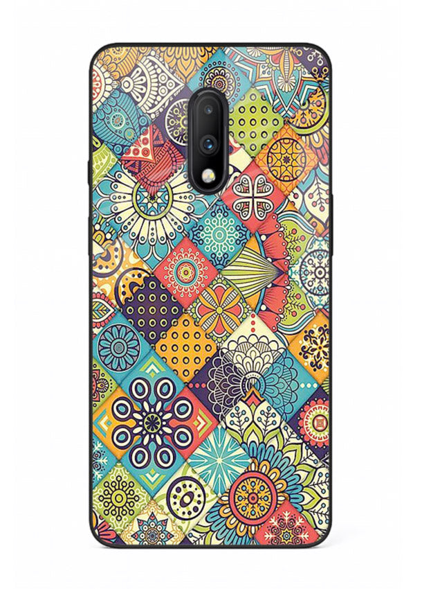 Color Patch Medley colorful patch pattern OnePlus 7 glass back cover