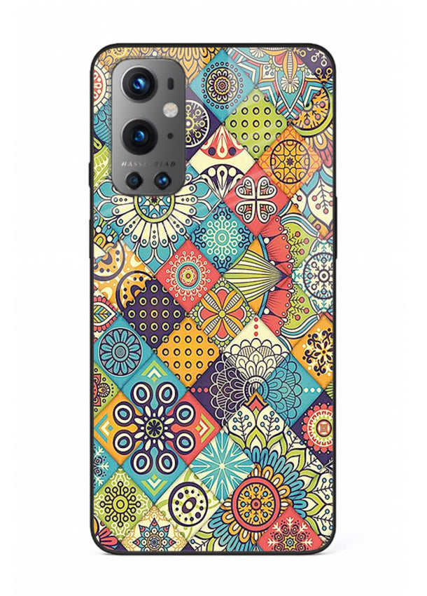 Color Patch Medley colorful patch pattern OnePlus 9 glass back cover