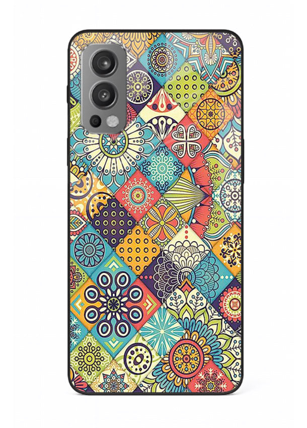 Color Patch Medley colorful patch pattern OnePlus Nord 2 glass back cover