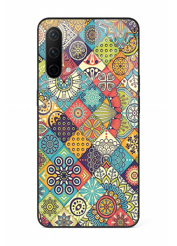 Color Patch Medley colorful patch pattern OnePlus Nord CE 5G glass back cover