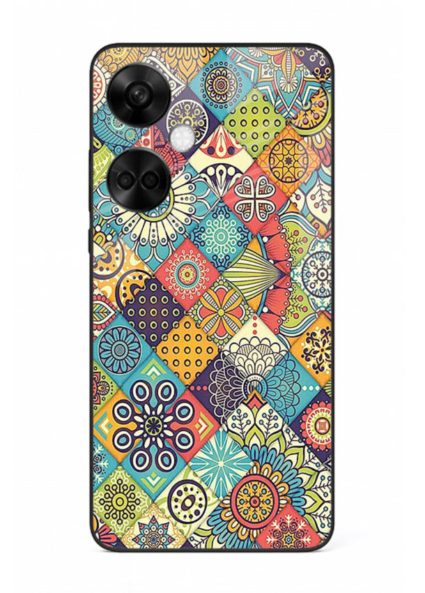 Color Patch Medley colorful patch pattern OnePlus Nord CE3 glass back cover