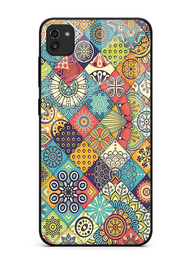 Color Patch Medley colorful patch pattern Samsung A03 glass back cover