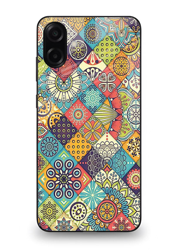 Color Patch Medley colorful patch pattern Samsung A06 5G glass back cover