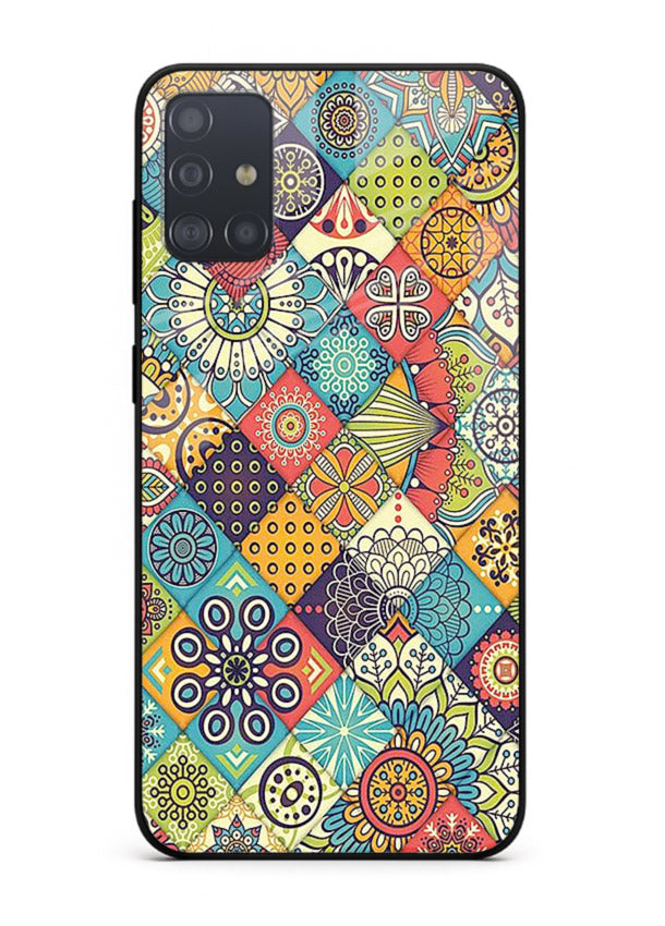 Color Patch Medley colorful patch pattern Samsung A71 glass back cover