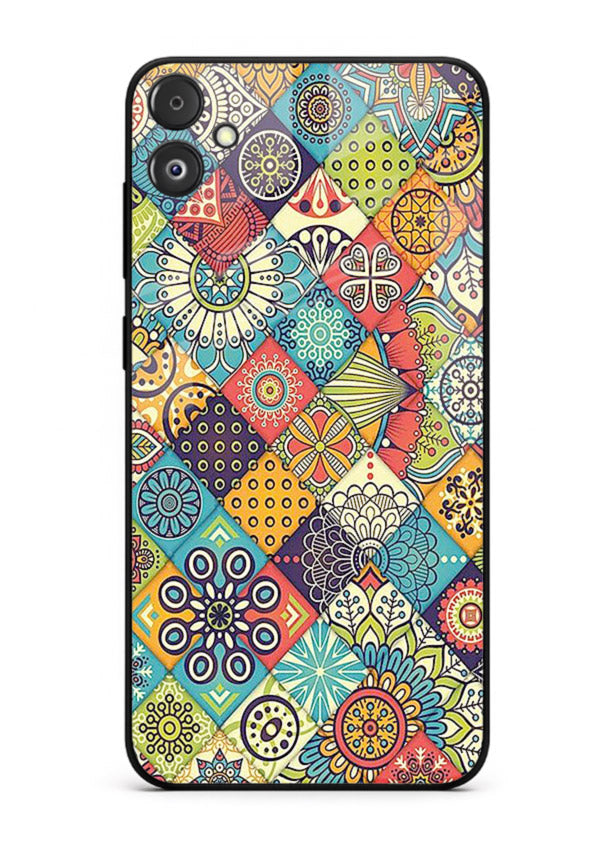 Color Patch Medley colorful patch pattern Samsung A04e glass back cover