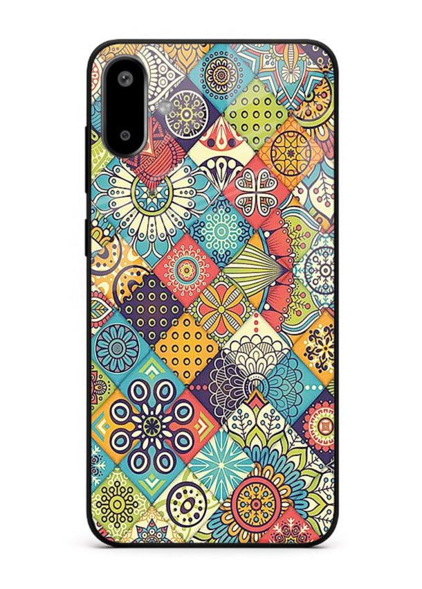 Color Patch Medley colorful patch pattern Samsung F06 5G glass back cover