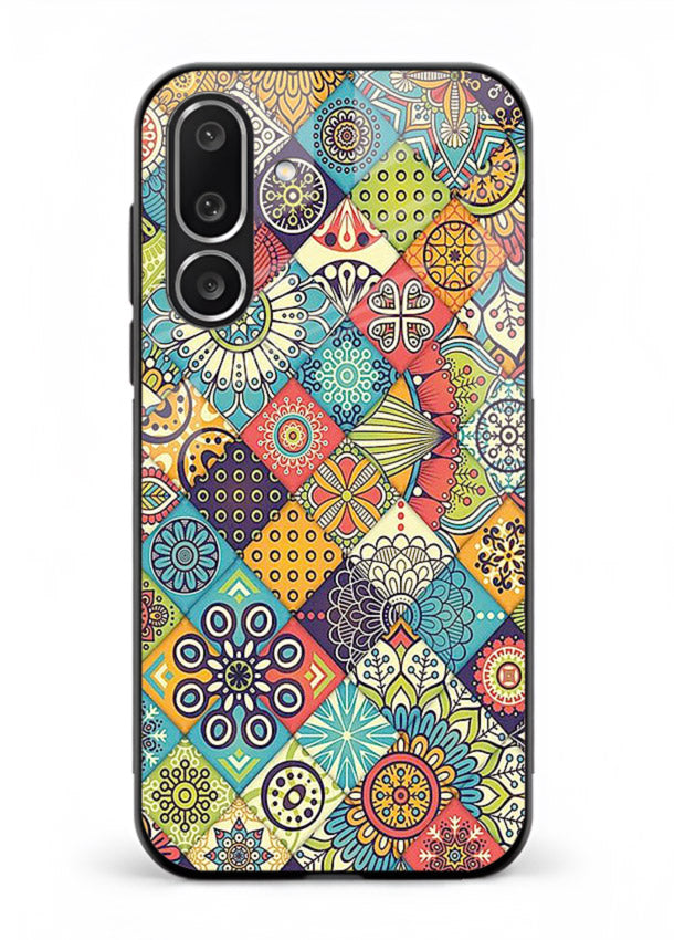 Color Patch Medley colorful patch pattern Samsung M56 5G glass back cover