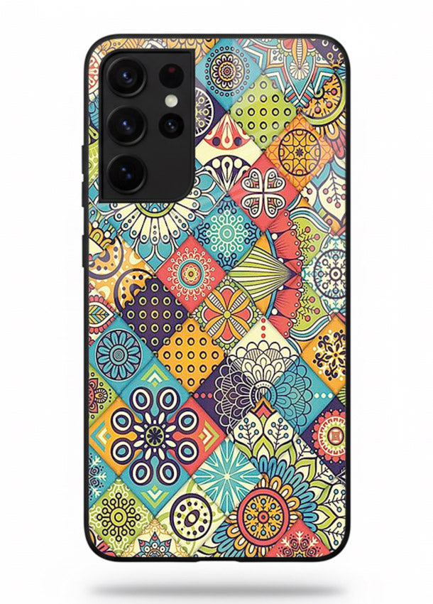 Color Patch Medley colorful patch pattern Samsung S21 Ultra glass back cover