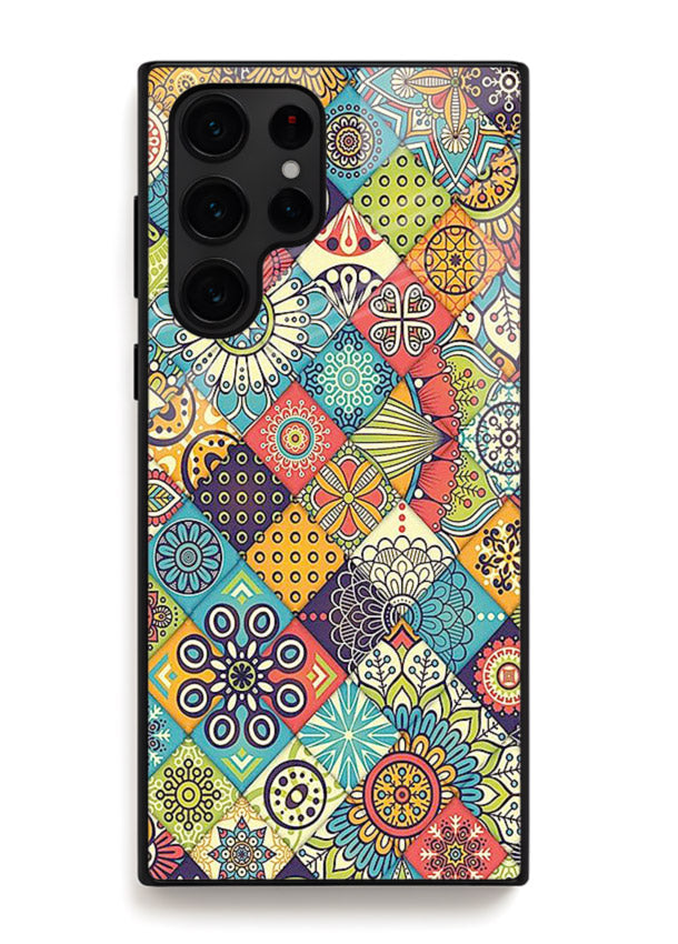 Color Patch Medley colorful patch pattern Samsung S22 Ultra glass back cover