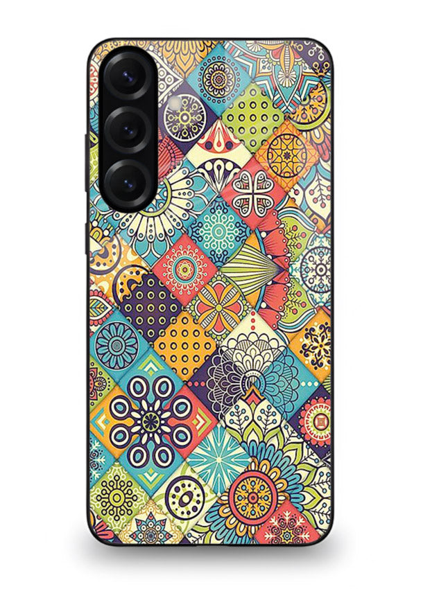 Color Patch Medley colorful patch pattern Samsung A56 5G glass back cover