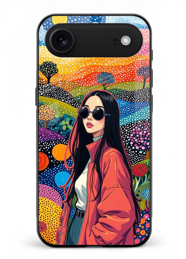 Color Splash Woman vibrant artwork iphone 18 air glass back cover