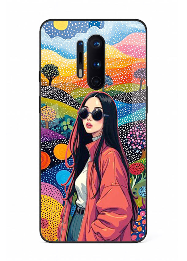 Color Splash Woman vibrant artwork OnePlus 8 Pro glass back cover