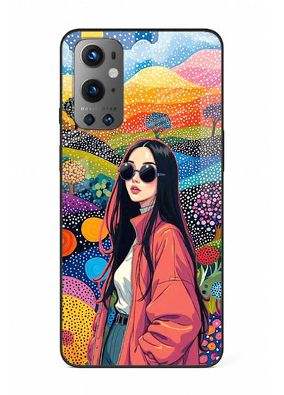 Color Splash Woman vibrant artwork OnePlus 9 glass back cover