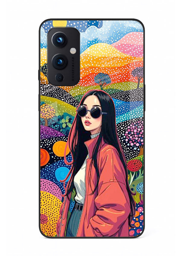 Color Splash Woman vibrant artwork OnePlus 9 Pro glass back cover