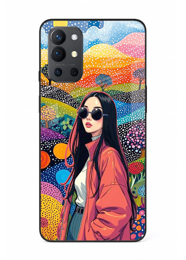 Color Splash Woman vibrant artwork OnePlus 9R glass back cover