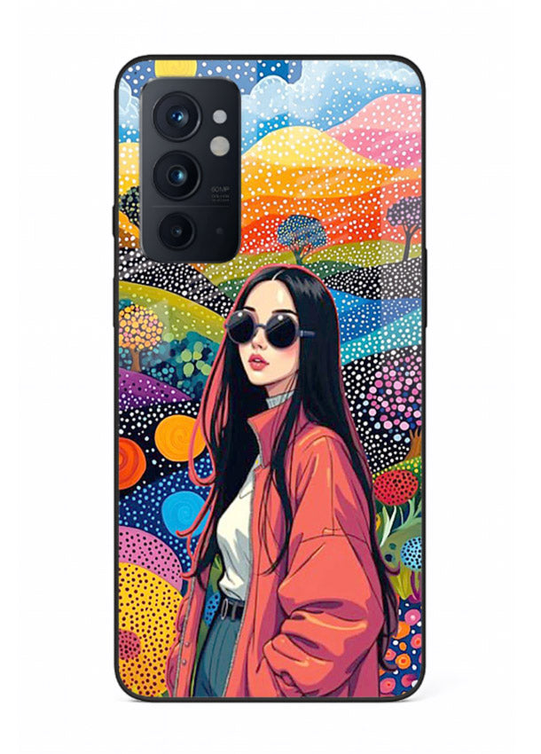 Color Splash Woman vibrant artwork OnePlus 9RT glass back cover