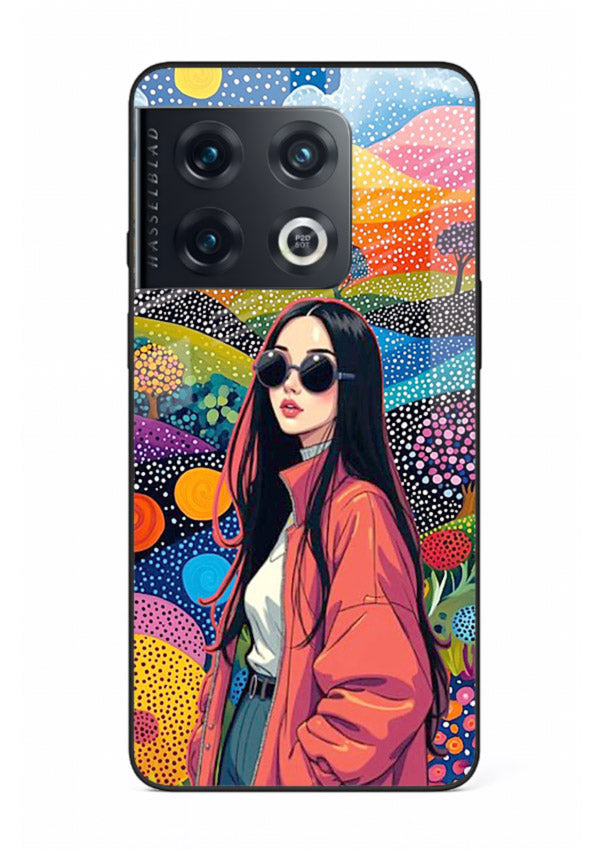 Color Splash Woman vibrant artwork OnePlus 10 Pro glass back cover