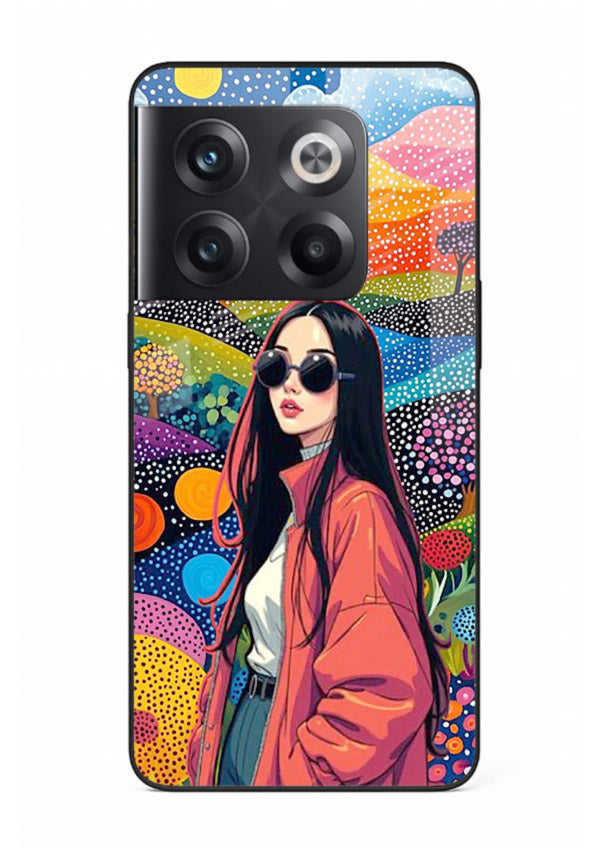 Color Splash Woman vibrant artwork OnePlus 10T glass back cover