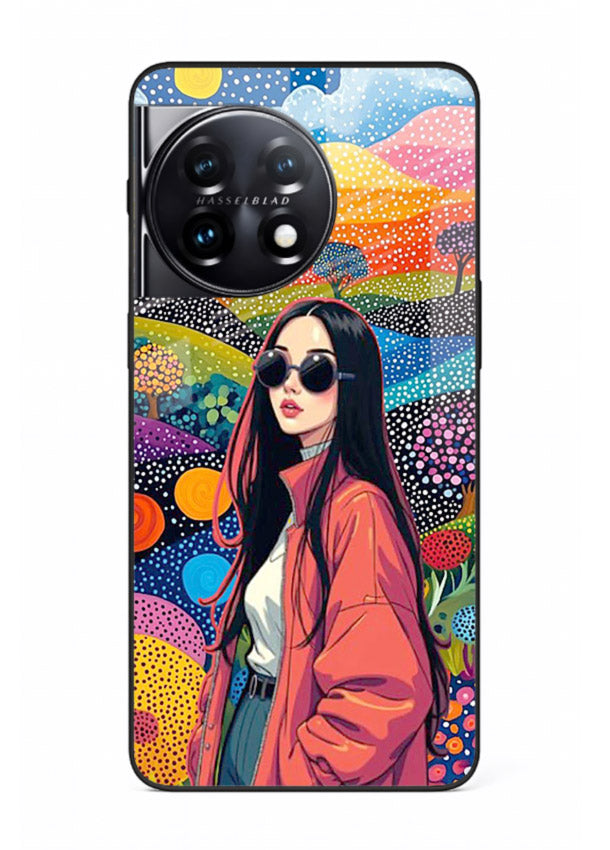 Color Splash Woman vibrant artwork OnePlus 11R glass back cover