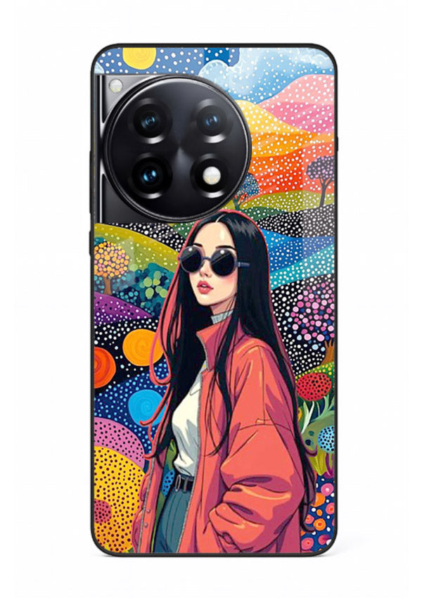 Color Splash Woman vibrant artwork OnePlus 12R glass back cover