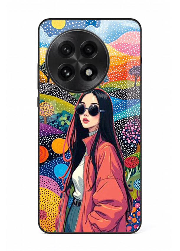 Color Splash Woman vibrant artwork OnePlus 13R glass back cover