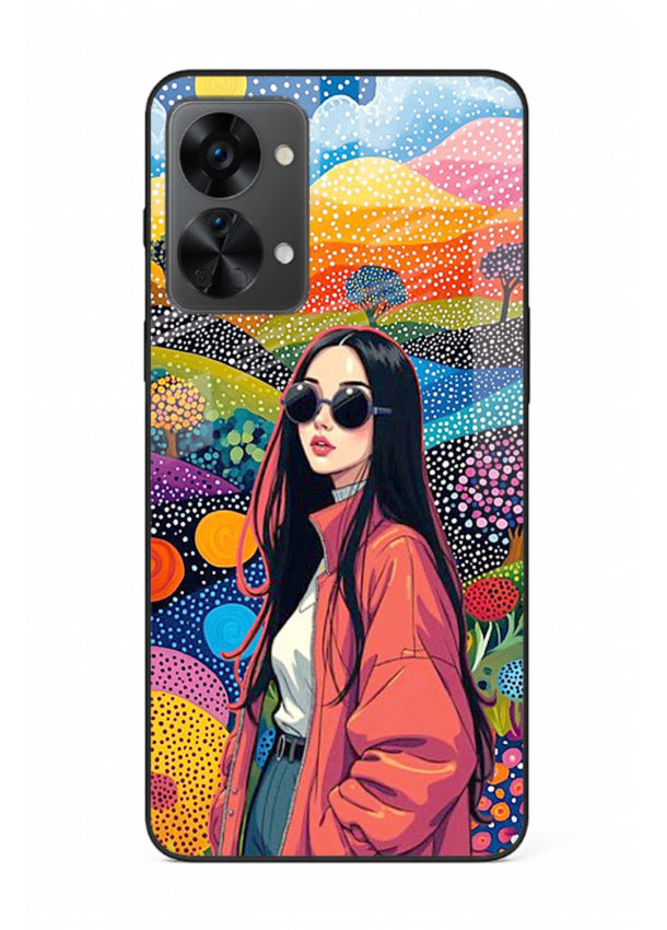 Color Splash Woman vibrant artwork OnePlus Nord 2T glass back cover