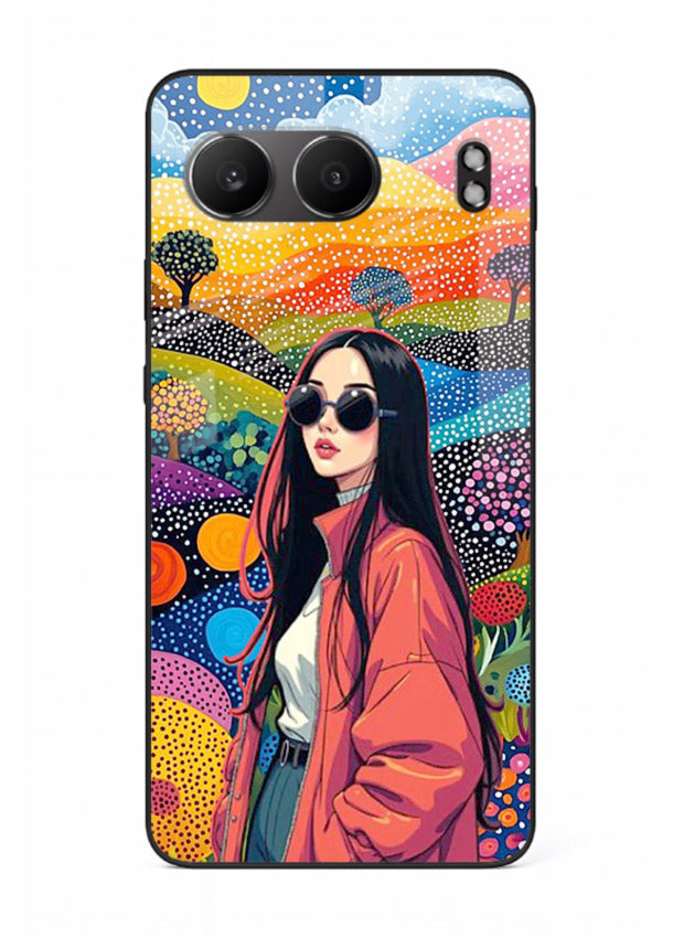 Color Splash Woman vibrant artwork OnePlus Nord 4 glass back cover