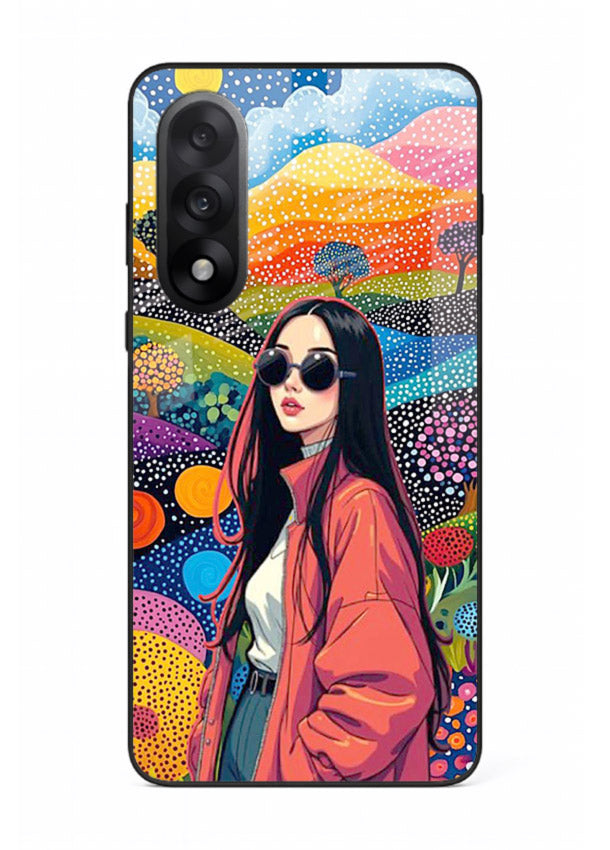 Color Splash Woman vibrant artwork OnePlus Nord 5 glass back cover