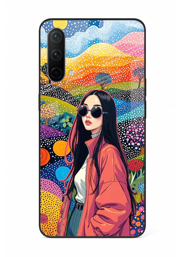 Color Splash Woman vibrant artwork OnePlus Nord CE 5G glass back cover
