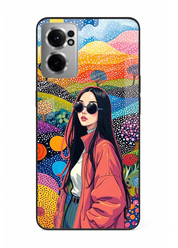 Color Splash Woman vibrant artwork OnePlus Nord CE2 5G glass back cover